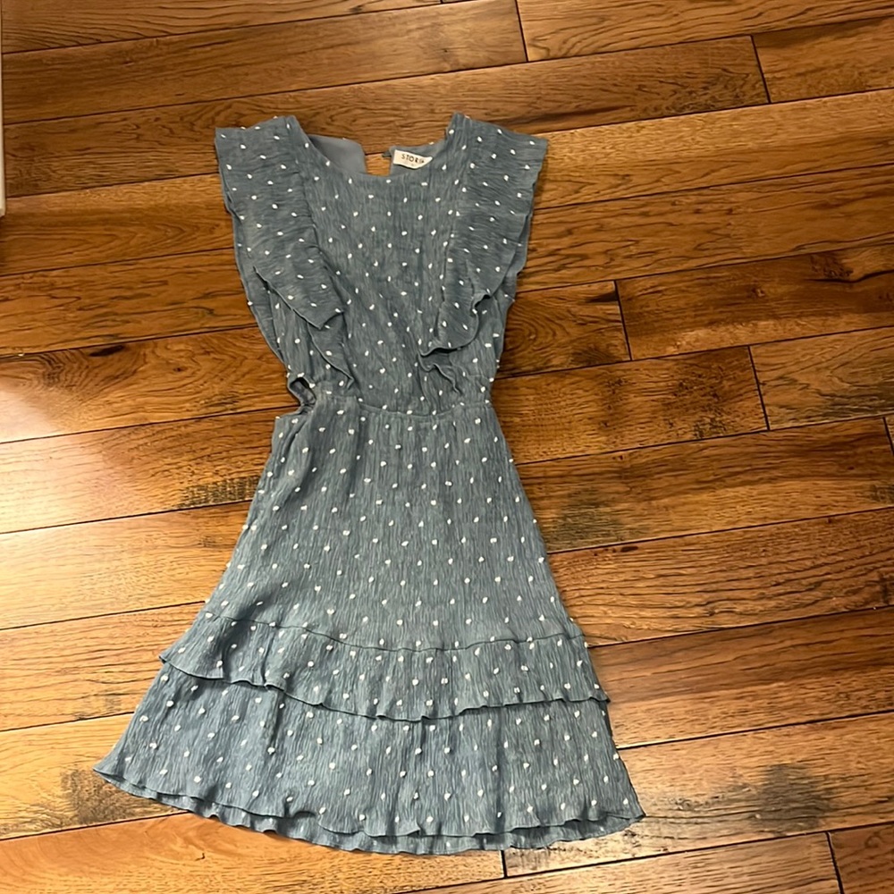 boutique blue and white dress size small